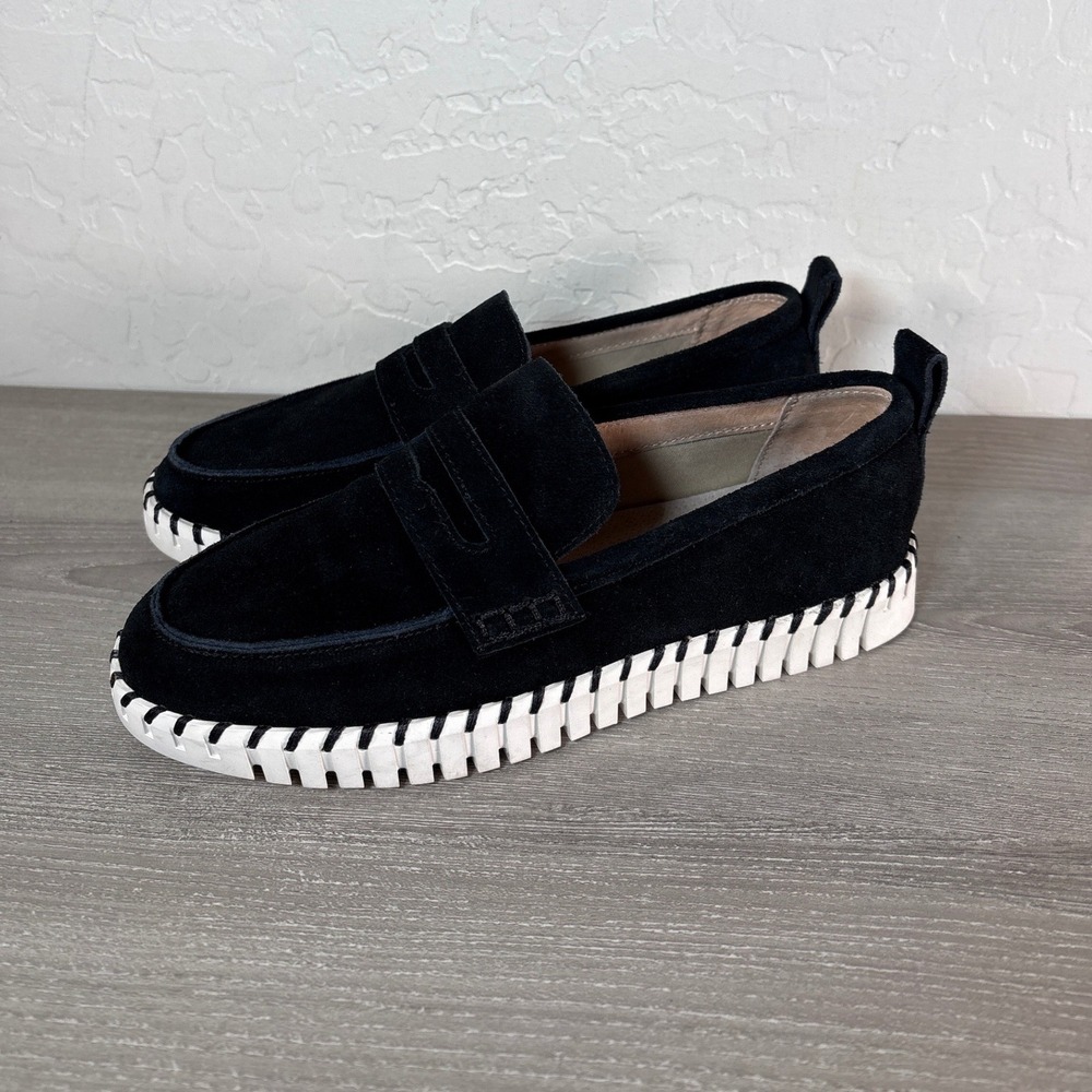 Project Cloud Genuine Leather Suede Loafers for Women Comfort Size 8.5 EUC Black